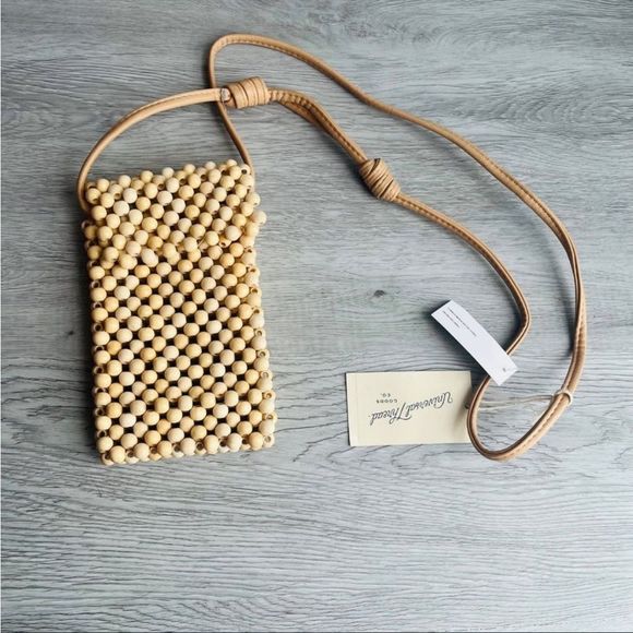 Universal Thread Striped Straw Phone Crossbody Bag - Picture 2 of 5